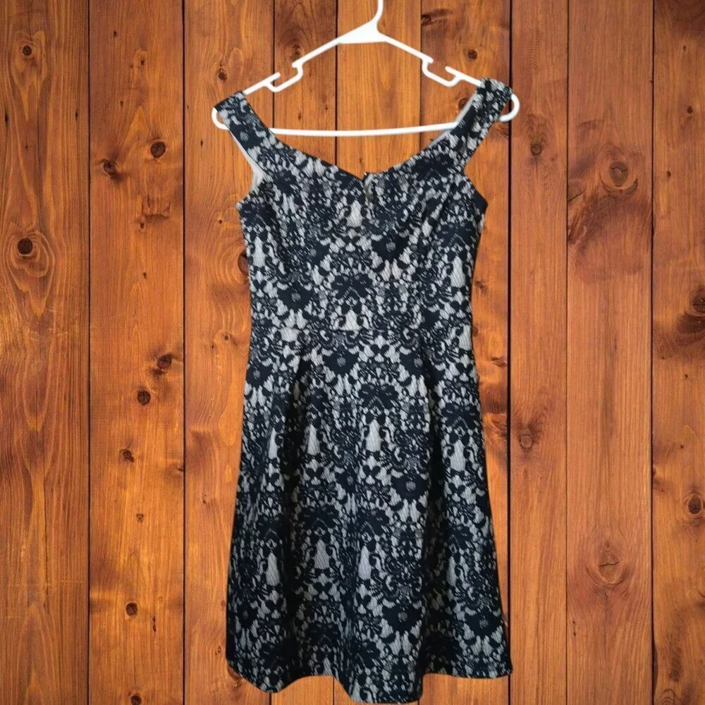 Francesca's Size XS Black Lace Sleeveless Fit & Flare Mini Dress Party Holiday